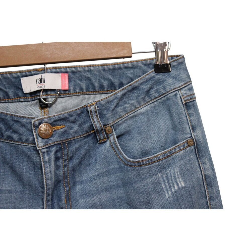 Cabi Jeans Size 6 Mojave Slim Boyfriend Distressed Stretch Denim Style # 5165 - Picture 7 of 13